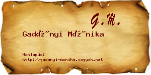 Gadányi Mónika névjegykártya
